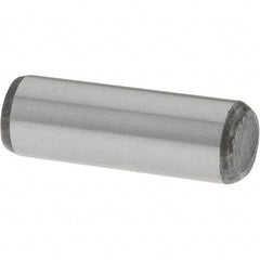 Value Collection - 1/4" Diam x 3/4" Pin Length Grade 8 Alloy Steel Standard Dowel Pin - C 50-58 Hardness, 12,800 Lb Breaking Strength, 1 Beveled & 1 Rounded End - Eagle Tool & Supply