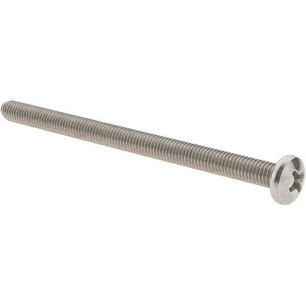 Value Collection - #10-32 UNF, 3" Length Under Head Phillips Drive Machine Screw - Pan Head, Grade 18-8 Stainless Steel, Uncoated, Without Washer - Eagle Tool & Supply