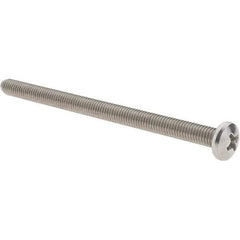 Value Collection - #10-32 UNF, 3" Length Under Head Phillips Drive Machine Screw - Pan Head, Grade 18-8 Stainless Steel, Uncoated, Without Washer - Eagle Tool & Supply