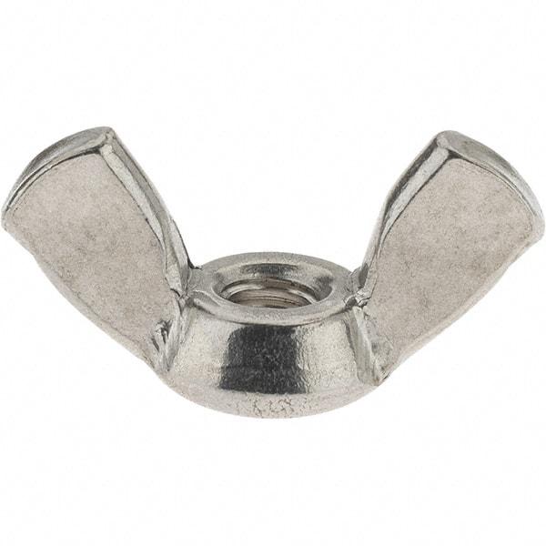 Value Collection - #8-32 UNC, Stainless Steel Standard Wing Nut - Grade 18-8, 0.72" Wing Span, 0.47" Wing Span - Eagle Tool & Supply