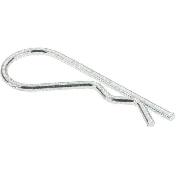 Value Collection - 3/8 to 5/8" Shaft Diam, 2-5/16" Long, 3/32" Wire Diam, Hair Pin Cotter - Grade 2 Spring Steel, Plain Steel Finish - Eagle Tool & Supply