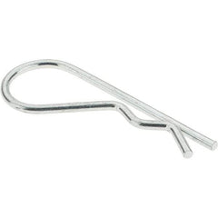Value Collection - 3/8 to 5/8" Shaft Diam, 2-5/16" Long, 3/32" Wire Diam, Hair Pin Cotter - Grade 2 Spring Steel, Plain Steel Finish - Eagle Tool & Supply