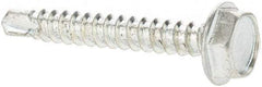 Value Collection - #6, Hex Washer Head, Hex Drive, 1" Length Under Head, #2 Point, Self Drilling Screw - Grade 1016-1024 Steel, Zinc-Plated Finish - Eagle Tool & Supply