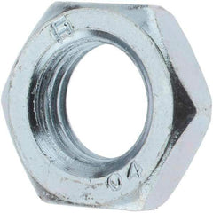 Value Collection - M12x1.50 Metric Fine Steel Right Hand Hex Jam Nut - 19mm Across Flats, 6mm High, Zinc-Plated Finish - Eagle Tool & Supply