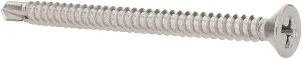 Value Collection - #10, Flat Head, Phillips Drive, 2-1/2" OAL, #3 Point, Self Drilling Screw - Grade 410 Stainless Steel - Eagle Tool & Supply