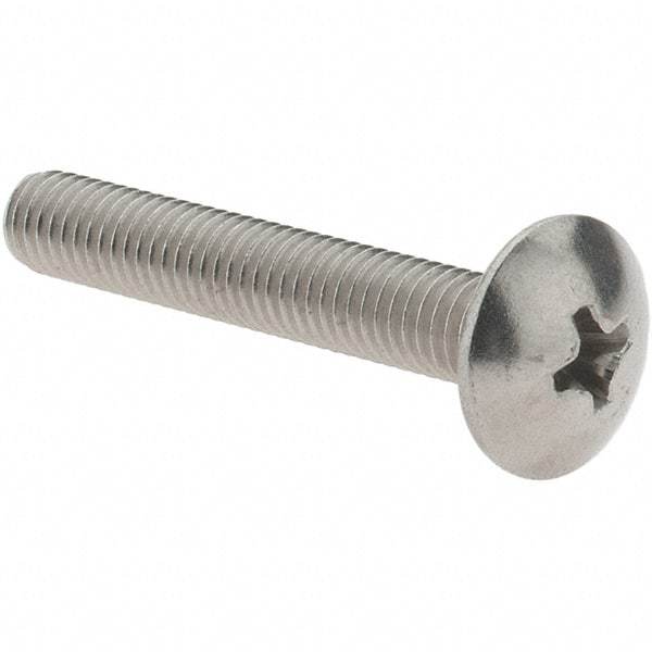 Value Collection - #10-32 UNF, 1-1/4" Length Under Head Phillips Drive Machine Screw - Truss Head, Grade 18-8 Stainless Steel, Uncoated, Without Washer - Eagle Tool & Supply