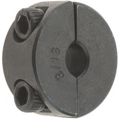 Value Collection - 3/16" Bore, Steel, Two Piece Shaft Collar - 11/16" Outside Diam, 5/16" Wide - Eagle Tool & Supply