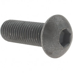 Value Collection - M16x2.00 Metric Coarse Hex Socket Drive, Button Screw - Grade 12.9 Alloy Steel, Black Oxide Finish, Fully Threaded, 45mm Length Under Head - Eagle Tool & Supply