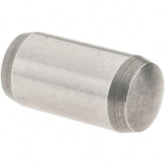 Value Collection - 6mm Diam x 12mm Pin Length Alloy Steel Dowel Pin - 1 Rounded & 1 Threaded End - Eagle Tool & Supply