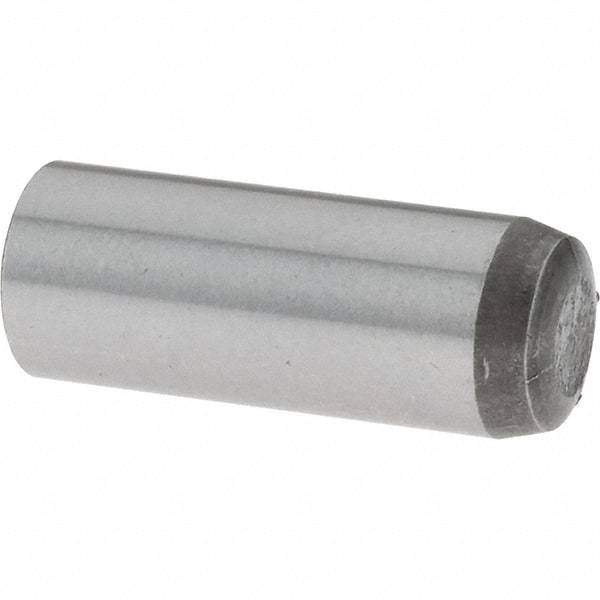 Value Collection - 6mm Diam x 16mm Pin Length Grade 8 Alloy Steel Precision Dowel Pin - Bright Finish, 1 Rounded End - Eagle Tool & Supply
