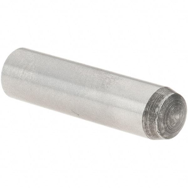 Value Collection - 6mm Diam x 24mm Pin Length Grade 8 Alloy Steel Precision Dowel Pin - Bright Finish, 1 Rounded End - Eagle Tool & Supply