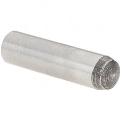 Value Collection - 6mm Diam x 24mm Pin Length Grade 8 Alloy Steel Precision Dowel Pin - Bright Finish, 1 Rounded End - Eagle Tool & Supply
