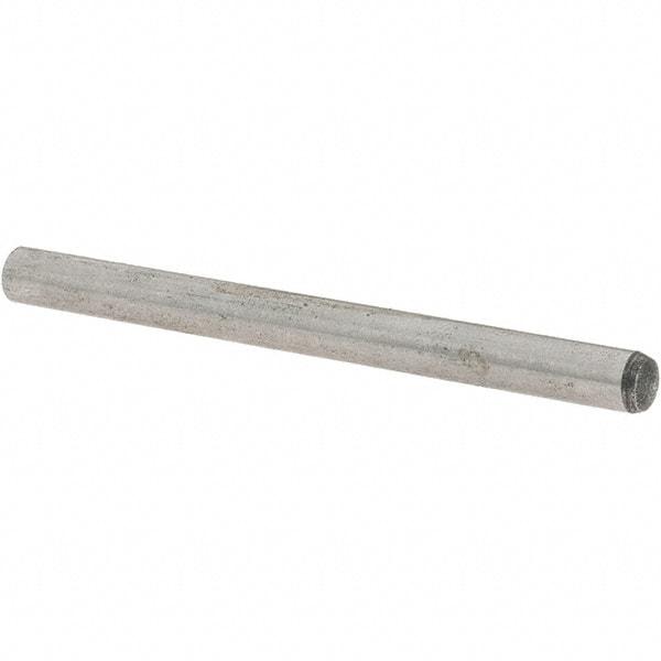 Value Collection - 4mm Diam x 50mm Pin Length Grade 8 Steel Precision Dowel Pin - Bright Finish, 1 Rounded End - Eagle Tool & Supply