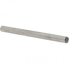 Value Collection - 4mm Diam x 50mm Pin Length Grade 8 Steel Precision Dowel Pin - Bright Finish, 1 Rounded End - Eagle Tool & Supply