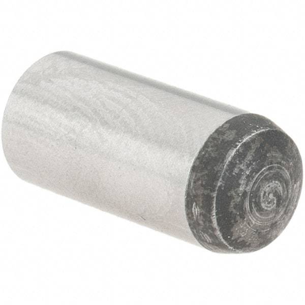Value Collection - 6mm Diam x 14mm Pin Length Grade 8 Alloy Steel Precision Dowel Pin - Bright Finish, 1 Rounded End - Eagle Tool & Supply