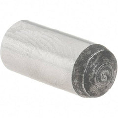 Value Collection - 6mm Diam x 14mm Pin Length Grade 8 Alloy Steel Precision Dowel Pin - Bright Finish, 1 Rounded End - Eagle Tool & Supply