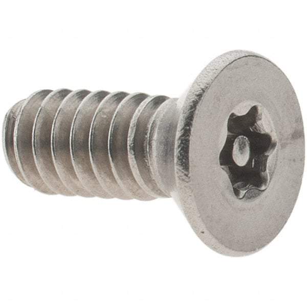 Value Collection - #10-24 UNC Pin In Torx Drive, Flat Screw - Grade 18-8 Stainless Steel, Uncoated, 1/2" OAL - Eagle Tool & Supply