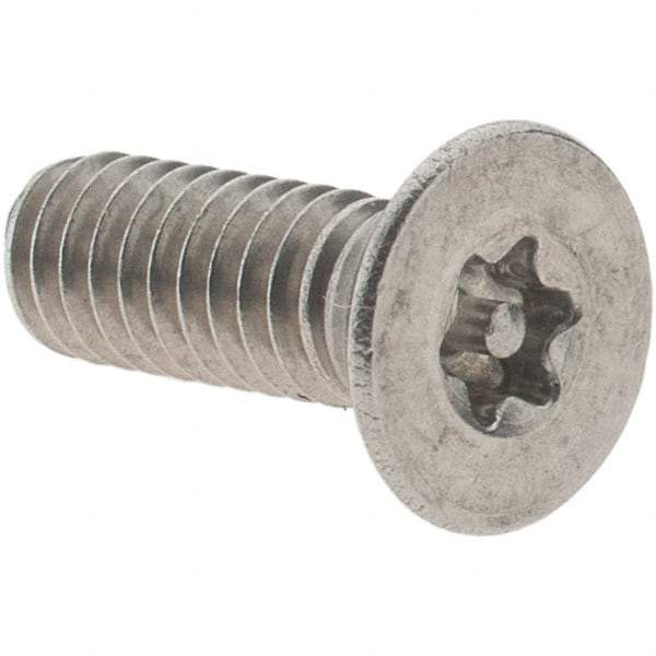 Value Collection - #8-32 UNC Pin In Torx Drive, Flat Screw - Grade 18-8 Stainless Steel, Uncoated, 1/2" OAL - Eagle Tool & Supply