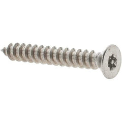 Value Collection - #18 Flat Head Pin In Torx Sheet Metal Screw - Stainless Steel, 1" OAL, Grade 18-8, T10 Drive - Eagle Tool & Supply