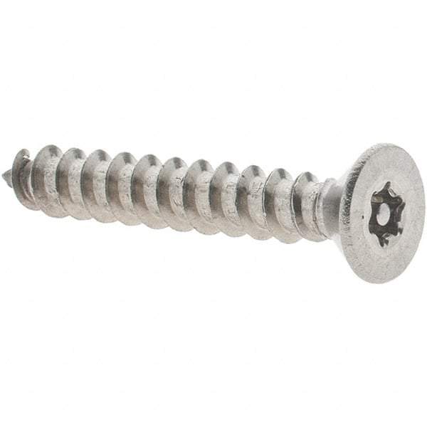 Value Collection - #10 Flat Head Torx Sheet Metal Screw - Stainless Steel, 1-1/4" OAL, Grade 18-8, T25 Drive - Eagle Tool & Supply