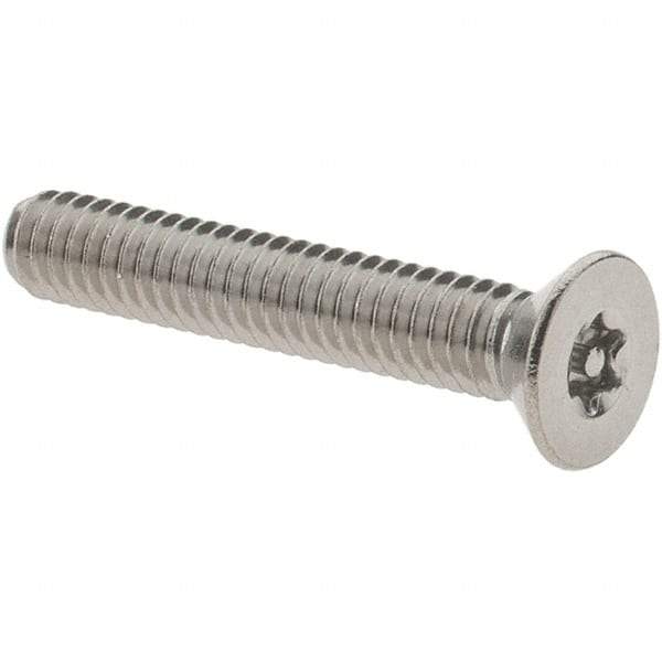 Value Collection - #8-32 UNC Pin In Torx Drive, Flat Screw - Grade 18-8 Stainless Steel, Uncoated, 1" OAL - Eagle Tool & Supply