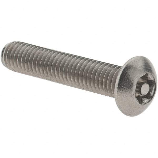 Value Collection - #10-32 UNF Pin In Torx Drive, Button Screw - Grade 18-8 Stainless Steel, Uncoated, 1" Length Under Head - Eagle Tool & Supply