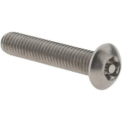 Value Collection - #10-32 UNF Pin In Torx Drive, Button Screw - Grade 18-8 Stainless Steel, Uncoated, 1" Length Under Head - Eagle Tool & Supply