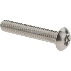 Value Collection - #8-32 UNC Pin In Torx Drive, Button Screw - Grade 18-8 Stainless Steel, Uncoated, 1" Length Under Head - Eagle Tool & Supply