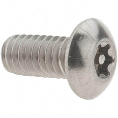 Value Collection - #8-32 UNC Pin In Torx Drive, Button Screw - Grade 18-8 Stainless Steel, Uncoated, 3/8" Length Under Head - Eagle Tool & Supply