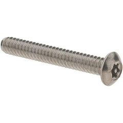 Value Collection - #6-32 UNC Pin In Torx Drive, Button Screw - Grade 18-8 Stainless Steel, Uncoated, 1" Length Under Head - Eagle Tool & Supply