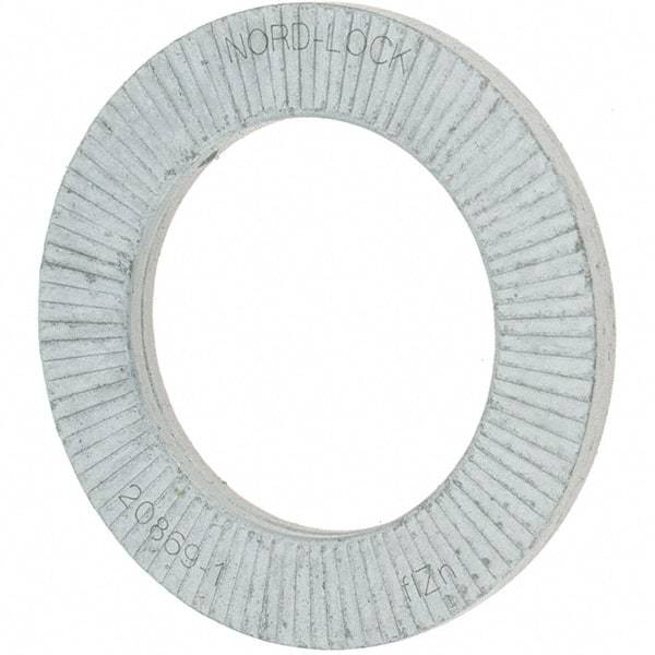Value Collection - 1.5354" OD, Zinc Flake, Wedge Lock Washer - Grade 2, 0.9882 to 1.0039" ID - Eagle Tool & Supply