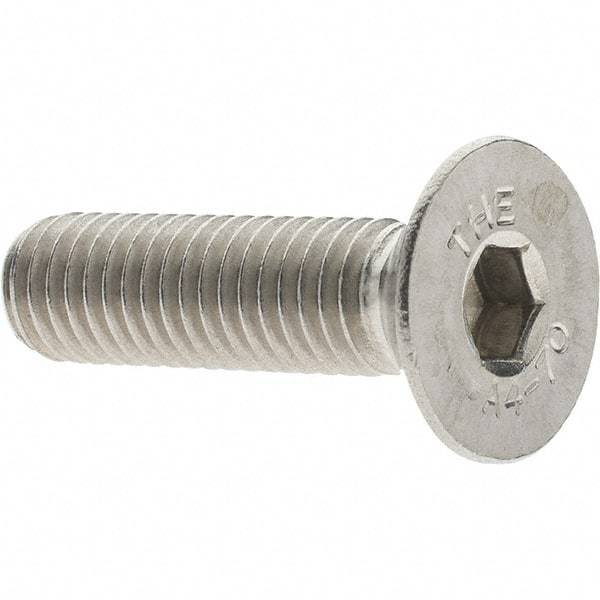 Value Collection - M8x1.25 Metric Coarse Hex Socket Drive, 90° Flat Screw - Grade 316 & Austenitic A4 Stainless Steel, Partially Threaded, 30mm OAL - Eagle Tool & Supply