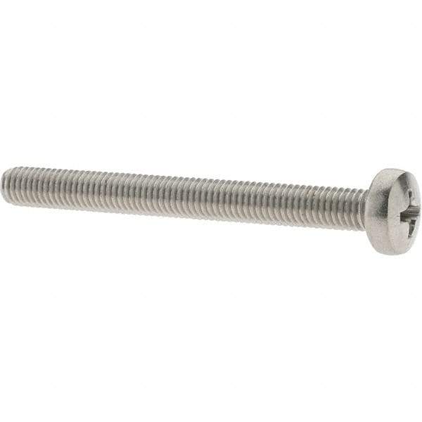 Value Collection - M5x0.80 Metric Coarse, 50mm Length Under Head Phillips Drive Machine Screw - Pan Head, Grade 18-8 & A2 Stainless Steel, Uncoated, Without Washer - Eagle Tool & Supply