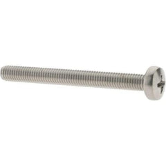 Value Collection - M5x0.80 Metric Coarse, 50mm Length Under Head Phillips Drive Machine Screw - Pan Head, Grade 18-8 & A2 Stainless Steel, Uncoated, Without Washer - Eagle Tool & Supply