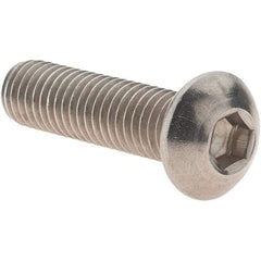 Value Collection - M8x1.25 Metric Coarse Hex Socket Drive, Button Screw - Grade 18-8 Stainless Steel, Partially Threaded, 30mm Length Under Head - Eagle Tool & Supply