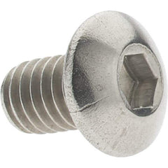 Value Collection - M4x0.70 Metric Coarse Hex Socket Drive, Button Screw - Grade 18-8 & Austenitic A2 Stainless Steel, Uncoated, Fully Threaded, 6mm Length Under Head - Eagle Tool & Supply