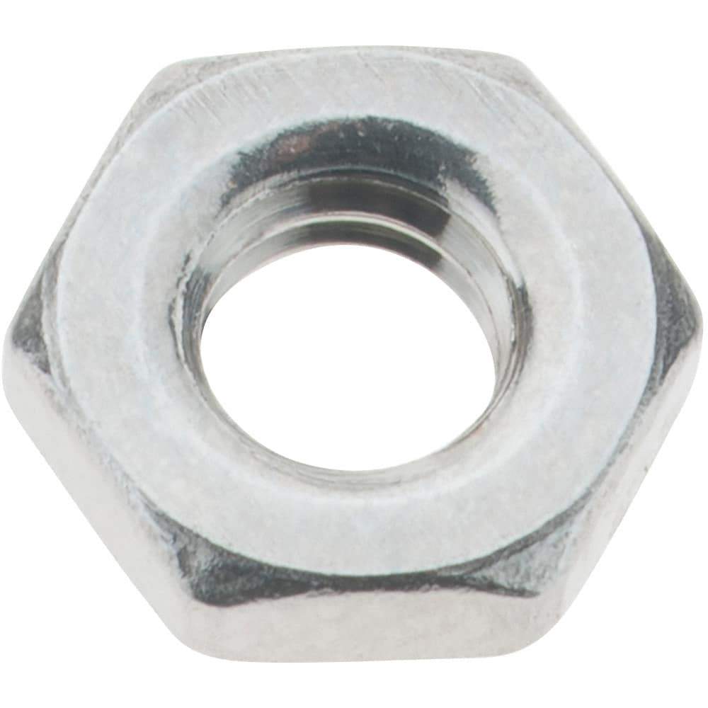 Value Collection - M4x0.70 Metric Coarse Stainless Steel Right Hand Hex Jam Nut - 7mm Across Flats, 2.2mm High, Uncoated - Eagle Tool & Supply