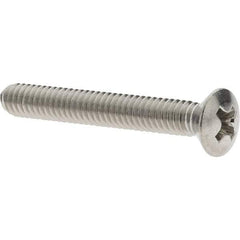 Value Collection - #8-32 UNC, 1-1/4" Length Under Head Phillips Drive Machine Screw - Oval Head, Grade 316 Stainless Steel, Uncoated, Without Washer - Eagle Tool & Supply