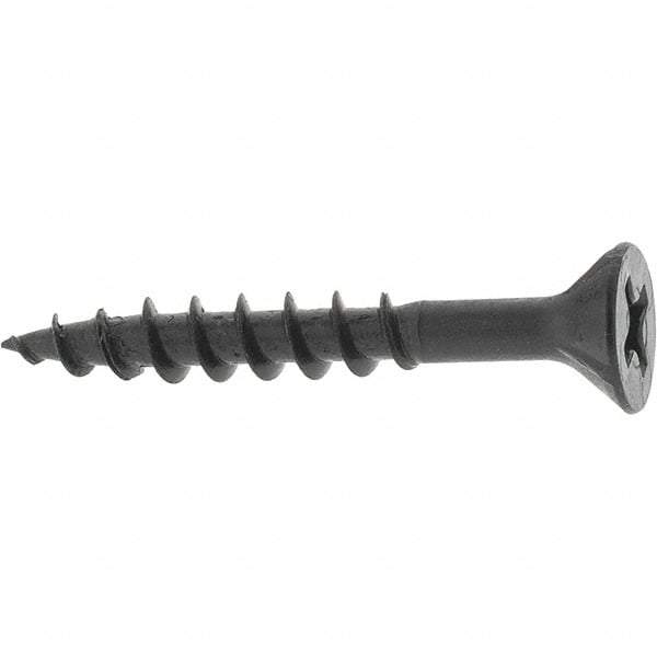 Buildex - #8, 1-1/4" OAL, Phillips Drive Flat Head, Steel Drywall Screws - Black Oxide Finish, Grade 2 - Eagle Tool & Supply