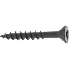Buildex - #8, 1-1/4" OAL, Phillips Drive Flat Head, Steel Drywall Screws - Black Oxide Finish, Grade 2 - Eagle Tool & Supply