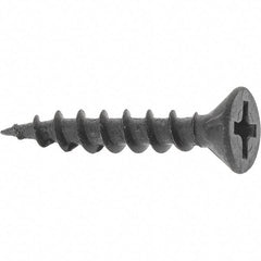Buildex - #8, 1" OAL, Phillips Drive Flat Head, Steel Drywall Screws - Black Oxide Finish, Grade 2 - Eagle Tool & Supply