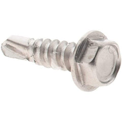 Value Collection - #8, Hex Washer Head, Hex Drive, 5/8" Length Under Head, #2 Point, Self Drilling Screw - Grade 410 Stainless Steel - Eagle Tool & Supply