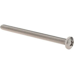 Value Collection - 1/4-20 UNC, 3-1/2" Length Under Head Phillips Drive Machine Screw - Pan Head, Grade 18-8 Stainless Steel, Uncoated, Without Washer - Eagle Tool & Supply