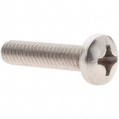 Value Collection - #12-24 UNC, 1" Length Under Head Phillips Drive Machine Screw - Pan Head, Grade 18-8 Stainless Steel, Uncoated, Without Washer - Eagle Tool & Supply