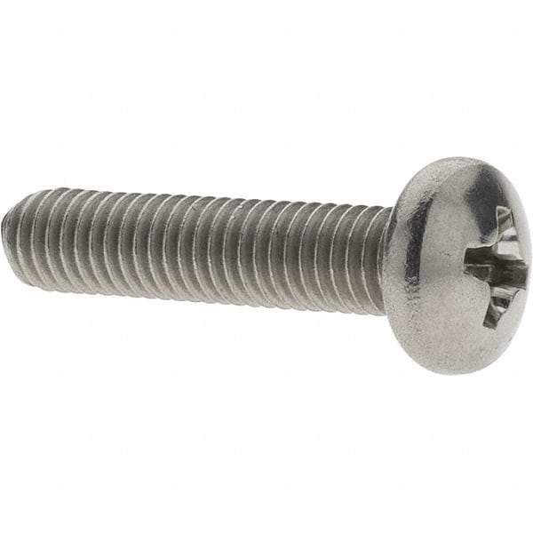 Value Collection - #10-32 UNF, 7/8" Length Under Head Phillips Drive Machine Screw - Pan Head, Grade 18-8 Stainless Steel, Uncoated, Without Washer - Eagle Tool & Supply
