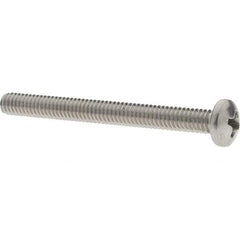 Value Collection - #8-32 UNC, 1-3/4" Length Under Head Phillips Drive Machine Screw - Pan Head, Grade 18-8 Stainless Steel, Uncoated, Without Washer - Eagle Tool & Supply