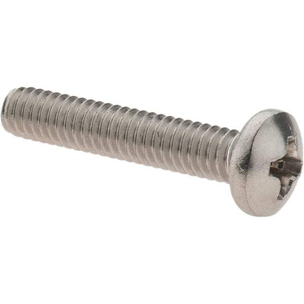 Value Collection - #8-32 UNC, 7/8" Length Under Head Phillips Drive Machine Screw - Pan Head, Grade 18-8 Stainless Steel, Uncoated, Without Washer - Eagle Tool & Supply