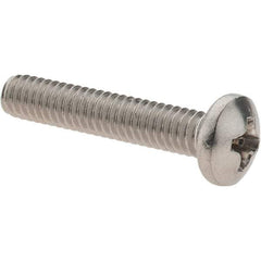 Value Collection - #8-32 UNC, 7/8" Length Under Head Phillips Drive Machine Screw - Pan Head, Grade 18-8 Stainless Steel, Uncoated, Without Washer - Eagle Tool & Supply
