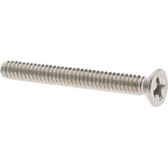 Value Collection - #4-40 UNC, 1" OAL Phillips Drive Machine Screw - Flat Head, Grade 18-8 Stainless Steel, Uncoated, Without Washer - Eagle Tool & Supply