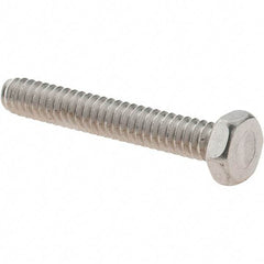 Value Collection - #10-24 UNC, 1-1/4" Length Under Head Hex Drive Machine Screw - Hex Head, Grade 18-8 Stainless Steel, Uncoated, Without Washer - Eagle Tool & Supply